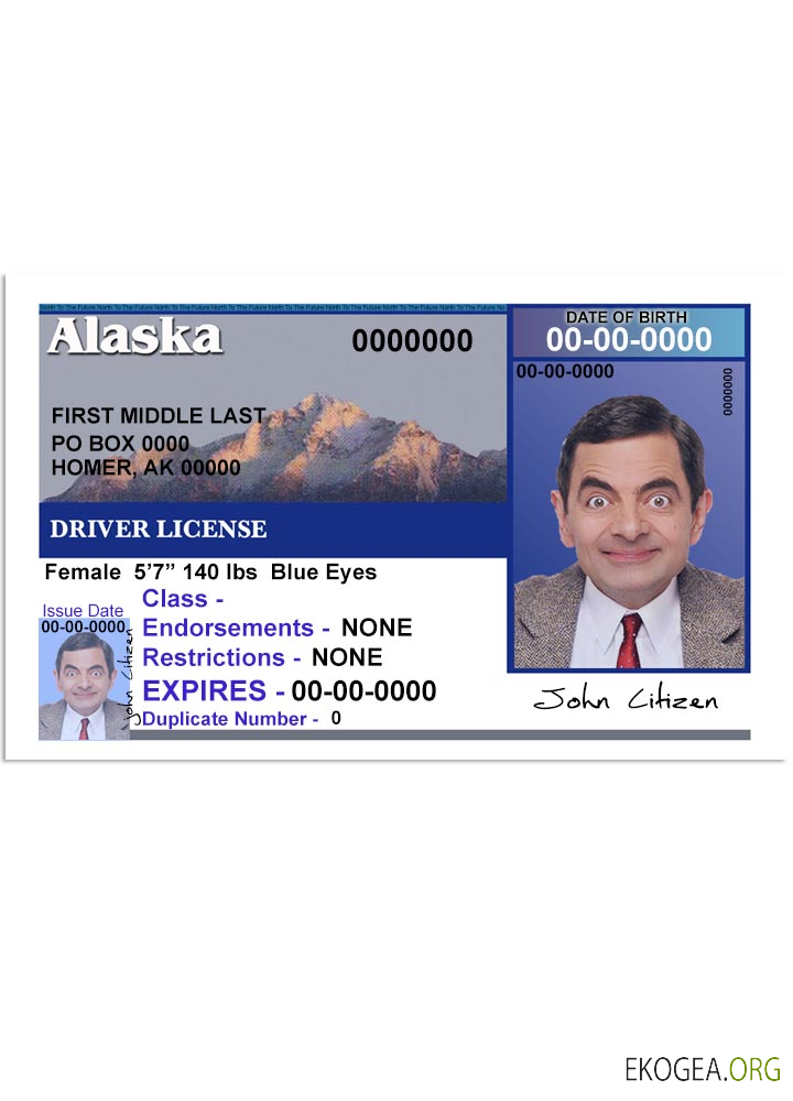 USA Alaska driving license version 2 (Front)